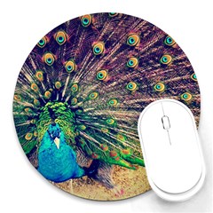 Bird Biology Fauna Material Chile Peacock Plumage Feathers Symmetry Vertebrate Peafowl Round Mousepads by Vaneshart