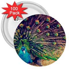 Bird Biology Fauna Material Chile Peacock Plumage Feathers Symmetry Vertebrate Peafowl 3  Buttons (100 Pack)  by Vaneshart