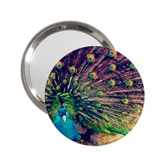 Bird Biology Fauna Material Chile Peacock Plumage Feathers Symmetry Vertebrate Peafowl 2 25  Handbag Mirrors by Vaneshart