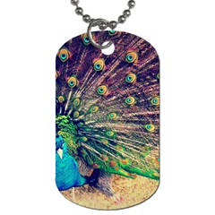 Bird Biology Fauna Material Chile Peacock Plumage Feathers Symmetry Vertebrate Peafowl Dog Tag (one Side) by Vaneshart