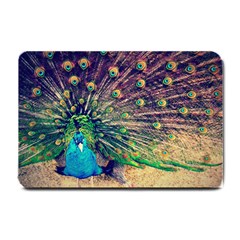 Bird Biology Fauna Material Chile Peacock Plumage Feathers Symmetry Vertebrate Peafowl Small Doormat  by Vaneshart