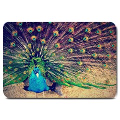 Bird Biology Fauna Material Chile Peacock Plumage Feathers Symmetry Vertebrate Peafowl Large Doormat  by Vaneshart