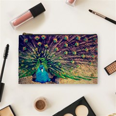 Bird Biology Fauna Material Chile Peacock Plumage Feathers Symmetry Vertebrate Peafowl Cosmetic Bag (medium) by Vaneshart