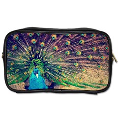 Bird Biology Fauna Material Chile Peacock Plumage Feathers Symmetry Vertebrate Peafowl Toiletries Bag (one Side) by Vaneshart