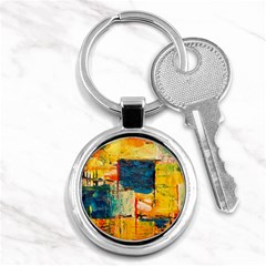 Abstract Painting Acrylic Paint Art Artistic Background Key Chain (round) by Vaneshart