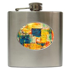 Abstract Painting Acrylic Paint Art Artistic Background Hip Flask (6 Oz) by Vaneshart