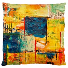 Abstract Painting Acrylic Paint Art Artistic Background Large Flano Cushion Case (one Side) by Vaneshart