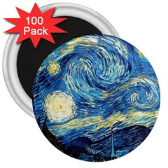 Starry Night 3  Magnets (100 Pack) by Vaneshart