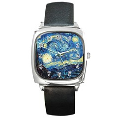 Starry Night Square Metal Watch by Vaneshart