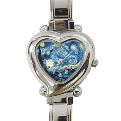 Starry Night Heart Italian Charm Watch by Vaneshart