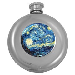 Starry Night Round Hip Flask (5 Oz) by Vaneshart