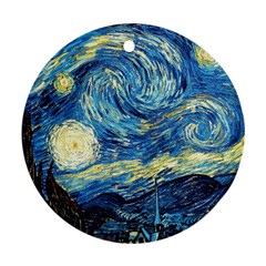 Starry Night Round Ornament (two Sides) by Vaneshart