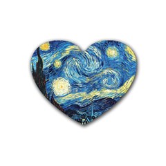 Starry Night Heart Coaster (4 Pack)  by Vaneshart