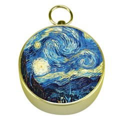 Starry Night Gold Compasses by Vaneshart