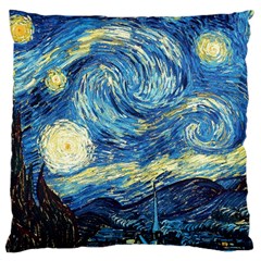 Starry Night Large Flano Cushion Case (one Side) by Vaneshart