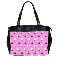 Rainbow Birthday Cake Pattern2 Oversize Office Handbag (2 Sides) by bloomingvinedesign