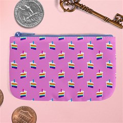 Rainbow Birthday Cake Pattern2 Large Coin Purse by bloomingvinedesign