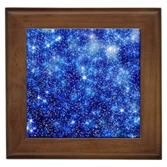 Blurred Star Snow Christmas Spark Framed Tile