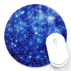 Blurred Star Snow Christmas Spark Round Mousepads