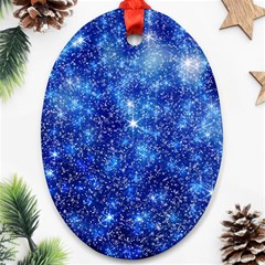 Blurred Star Snow Christmas Spark Ornament (Oval)