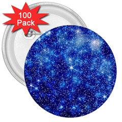 Blurred Star Snow Christmas Spark 3  Buttons (100 pack) 