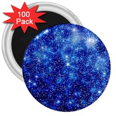 Blurred Star Snow Christmas Spark 3  Magnets (100 pack)