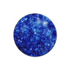 Blurred Star Snow Christmas Spark Rubber Coaster (Round) 