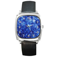 Blurred Star Snow Christmas Spark Square Metal Watch