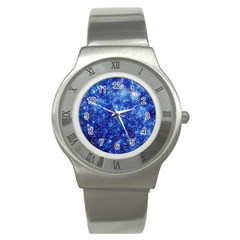 Blurred Star Snow Christmas Spark Stainless Steel Watch by HermanTelo