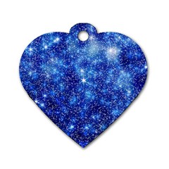 Blurred Star Snow Christmas Spark Dog Tag Heart (One Side)