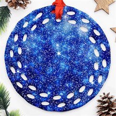 Blurred Star Snow Christmas Spark Ornament (Round Filigree)