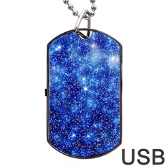 Blurred Star Snow Christmas Spark Dog Tag USB Flash (Two Sides)