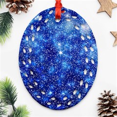 Blurred Star Snow Christmas Spark Ornament (Oval Filigree)