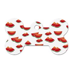 Summer Watermelon Pattern Dog Tag Bone (One Side)