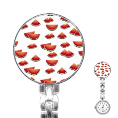 Summer Watermelon Pattern Stainless Steel Nurses Watch