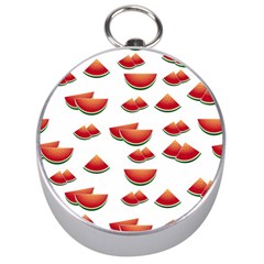 Summer Watermelon Pattern Silver Compasses