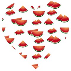 Summer Watermelon Pattern Wooden Puzzle Heart