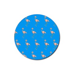 Flamenco Birds Exotic Nice Pink Rubber Coaster (round)  by Mariart