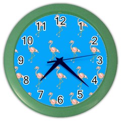 Flamenco Birds Exotic Nice Pink Color Wall Clock by Mariart