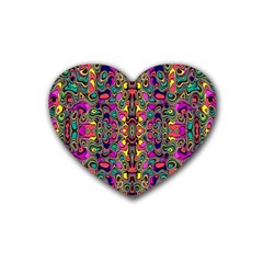 Abstract-a-7 Rubber Coaster (heart)  by ArtworkByPatrick