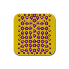 Lotus Bloom Always Live For Living In Peace Rubber Coaster (square)  by pepitasart