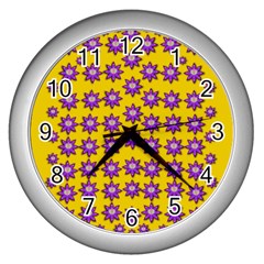 Lotus Bloom Always Live For Living In Peace Wall Clock (silver) by pepitasart