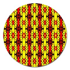 Red Black Yellow-9 Magnet 5  (round) by ArtworkByPatrick