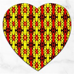 Red Black Yellow-9 Jigsaw Puzzle (heart) by ArtworkByPatrick