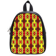 Red Black Yellow-9 School Bag (small) by ArtworkByPatrick