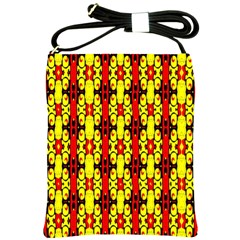 Red Black Yellow-9 Shoulder Sling Bag by ArtworkByPatrick