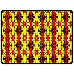 Red Black Yellow-9 Fleece Blanket (large)  by ArtworkByPatrick