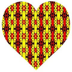 Red Black Yellow-9 Wooden Puzzle Heart