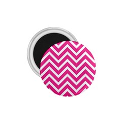 Chevrons Zigzag Pattern Design Pink White 1 75  Magnets by Wegoenart