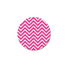 Chevrons Zigzag Pattern Design Pink White Golf Ball Marker (10 Pack) by Wegoenart